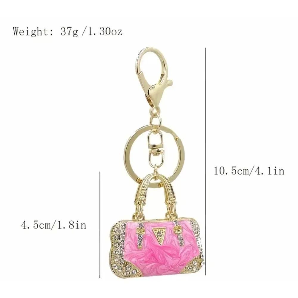 Mini Handbag pink Enamel Keychain - Picture 2 of 2